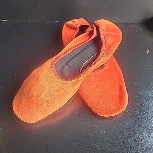 Vintage SWISHABLES Slippers House Shoes Foam Velveteen Dark Orange 6-6.5 NOS